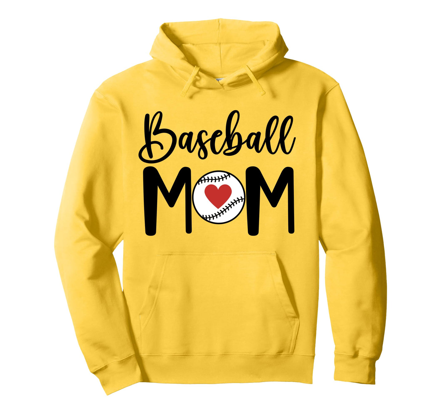 Baseball Mom Baseball Heart Game Day Hoodie - Minimalist Print for Adults - T-Shirt, Sweatshirt, Hoodie