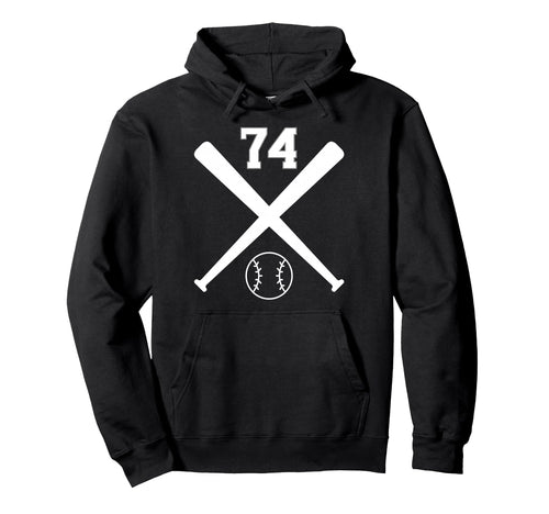 Baseball Softball Number 74 Hoodie - Novelty Apparel Men Women - T-Shirt, Sweatshirt, Hoodie
