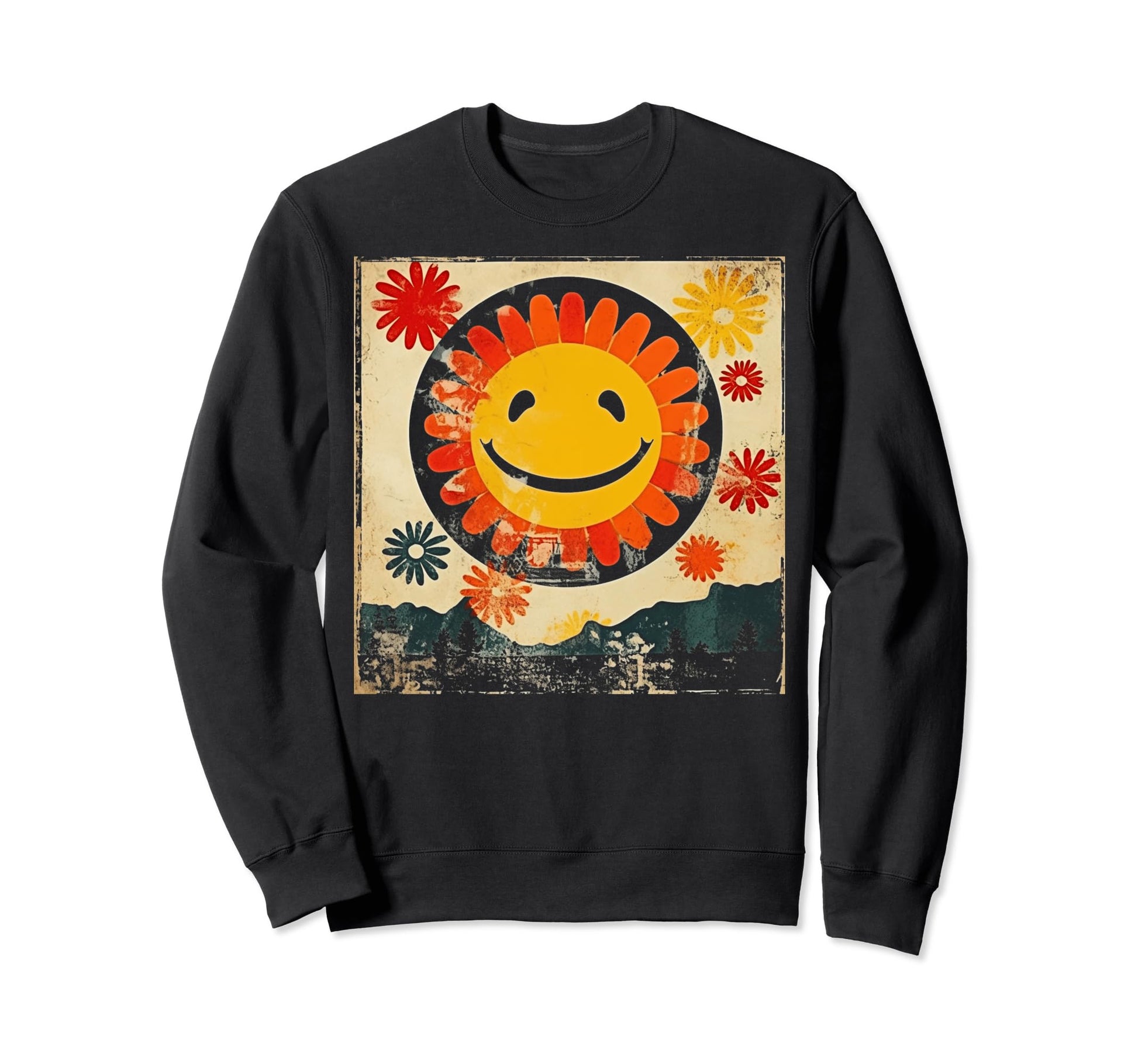Sun Boho Groovy Sunshine Grunge 24 Sweatshirt - Custom Art Print Men Women - T-Shirt, Sweatshirt, Hoodie