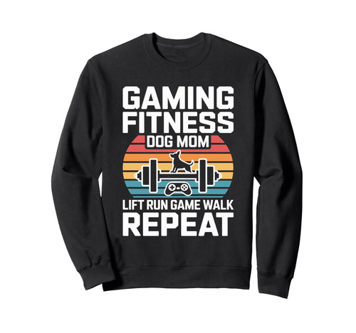 Gaming Fitness Dog Mom Lift Run Sweatshirt - Minimalist Print Men Women - T-Shirt, Sweatshirt, Hoodie