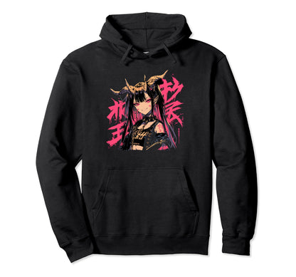 Goth Grunge Demon Anime Waifu Horror Hoodie - Minimalist Print Men Women - T-Shirt, Sweatshirt, Hoodie