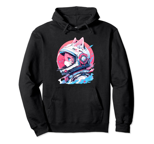 80S 90S Aesthetic Vaporwave Space Cat Hoodie - Custom Art Print Men Women - T-Shirt, Sweatshirt, Hoodie