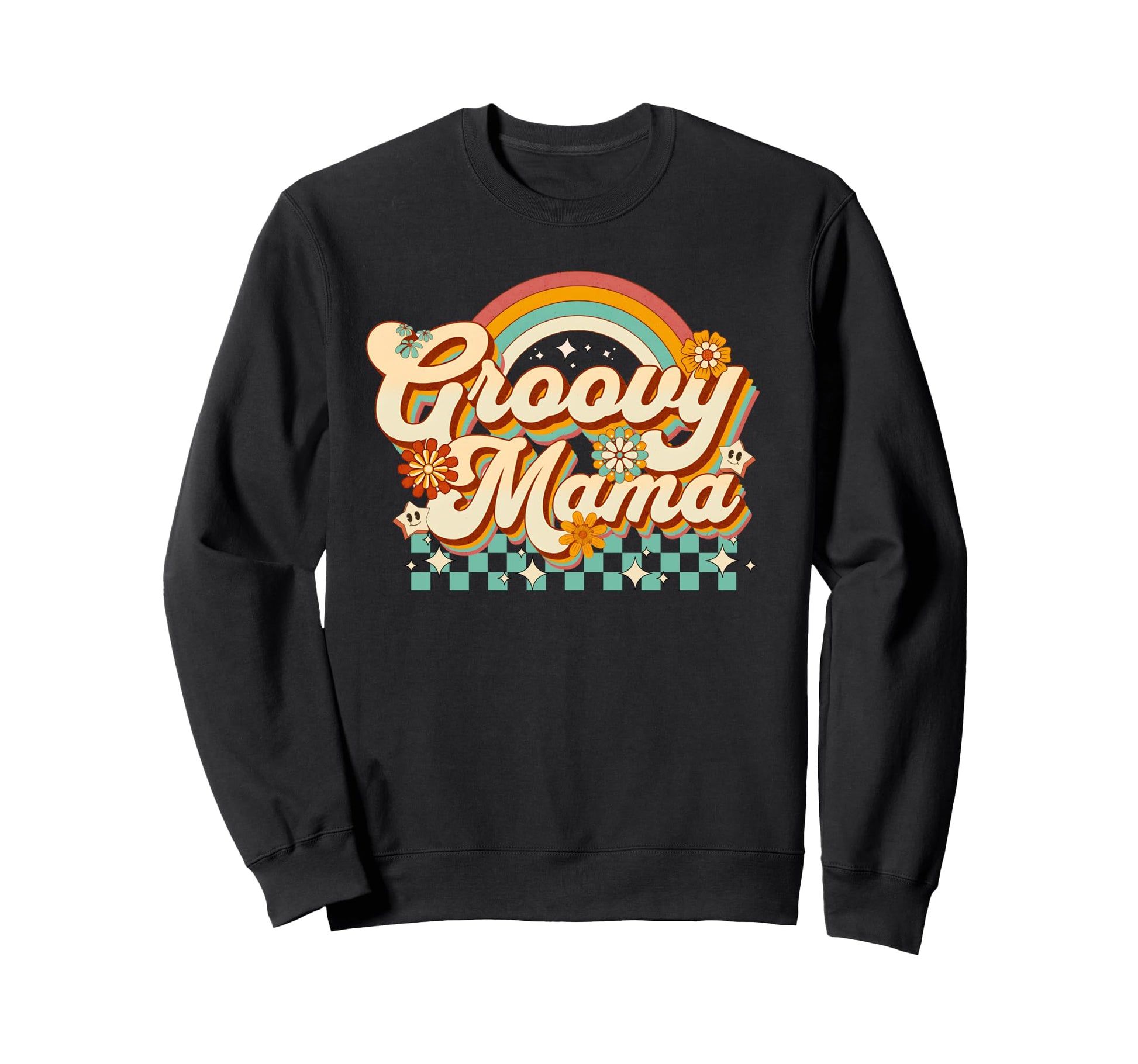Groovy Mama Boho Floral Womens And Sweatshirt - Unique Graphic for Adults - T-Shirt, Sweatshirt, Hoodie