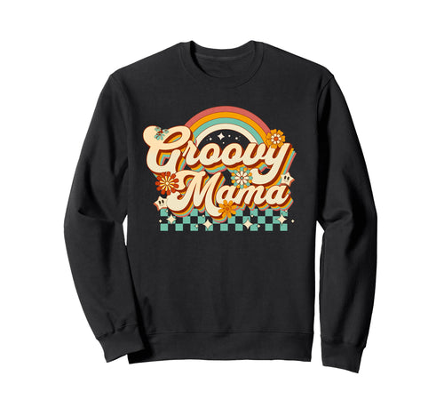 Groovy Mama Boho Floral Womens And Sweatshirt - Unique Graphic for Adults - T-Shirt, Sweatshirt, Hoodie