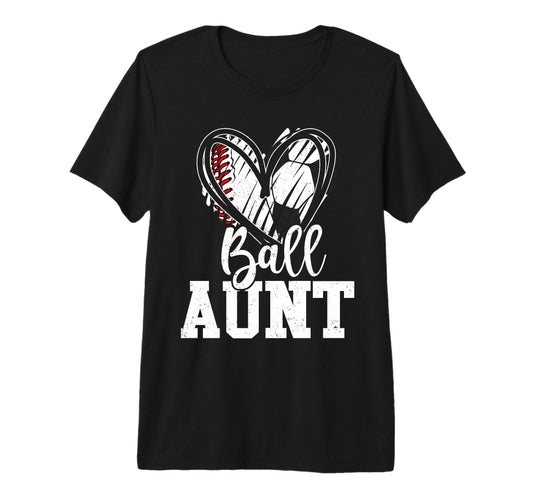 Ball Aunt Baseball Soccer Aunt Tri T-Shirt - Aesthetic Graphic Men Women - T-Shirt, Sweatshirt, Hoodie