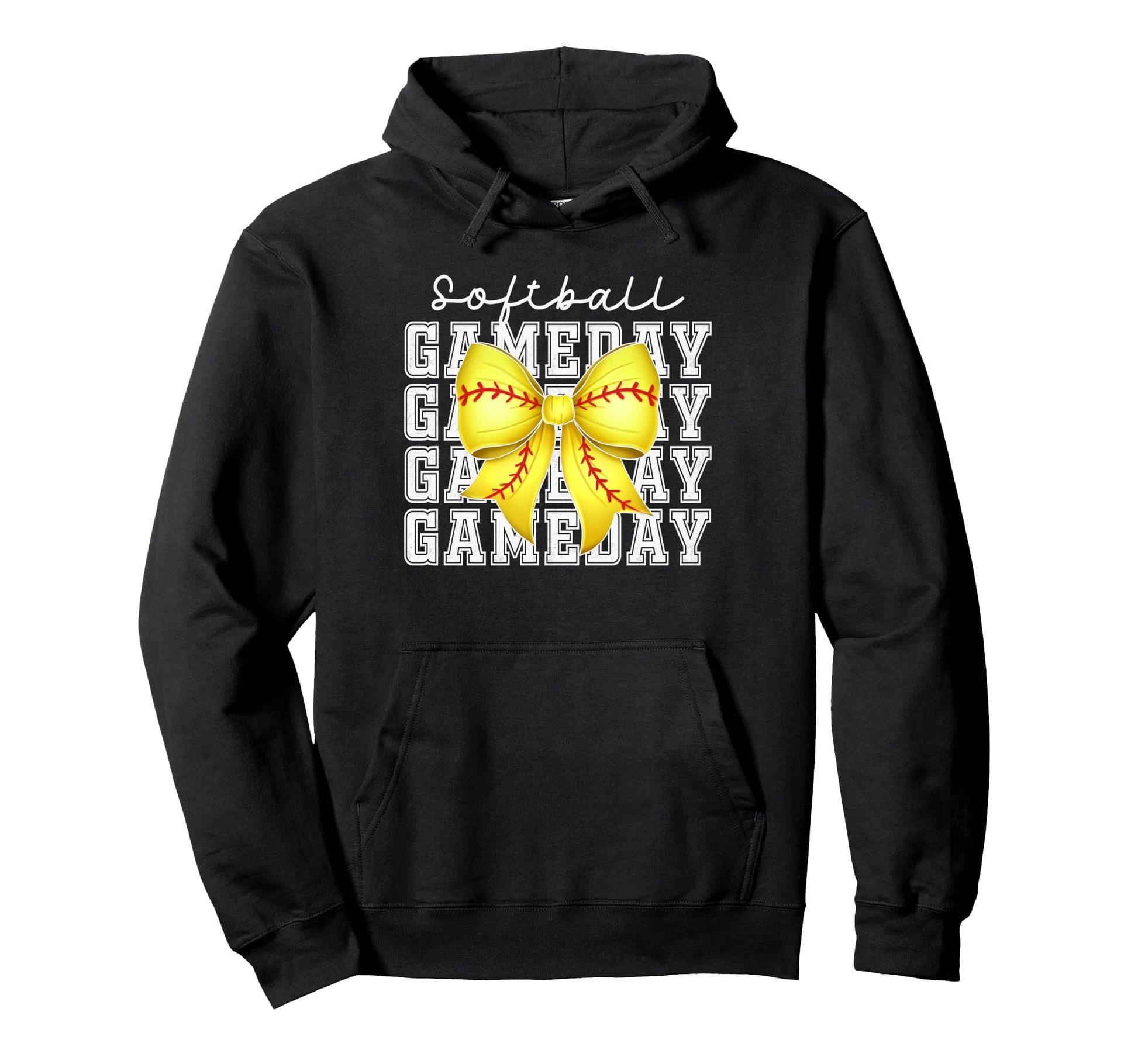 Softball Game Day Mom Coquette Bow Hoodie - Streetwear Style for Adults - T-Shirt, Sweatshirt, Hoodie