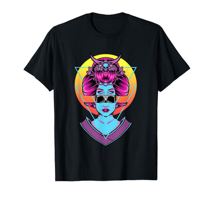 Geisha Goth Devil Demonic Vaporwave T-Shirt - Graphic Print Men Women - T-Shirt, Sweatshirt, Hoodie