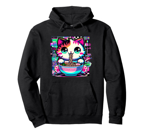 Vaporwave Japanese Glitch Art Anime Hoodie - Graphic Print for Adults - T-Shirt, Sweatshirt, Hoodie