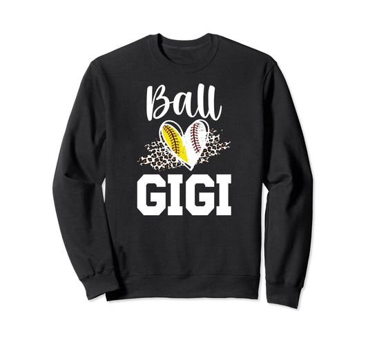 Ball Gigi Heart Baseball Softball Sweatshirt - Custom Art Print for Adults - T-Shirt, Sweatshirt, Hoodie