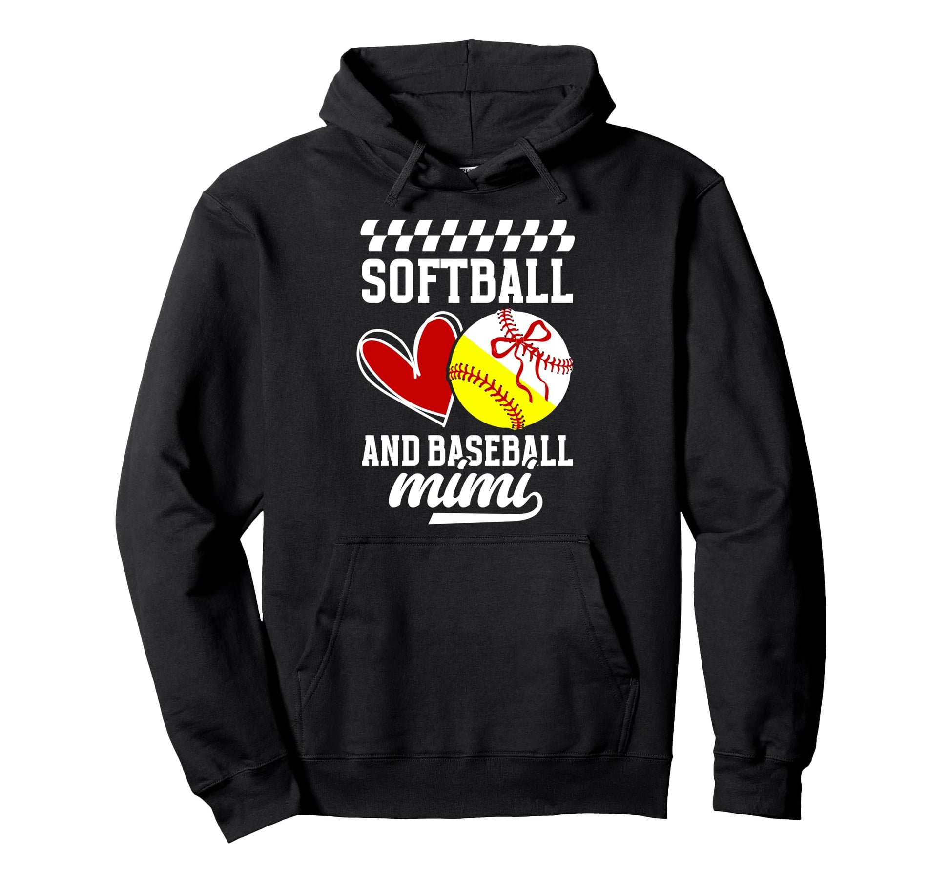 Softball And Baseball Mimi Baseball Hoodie - Novelty Apparel for Adults - T-Shirt, Sweatshirt, Hoodie