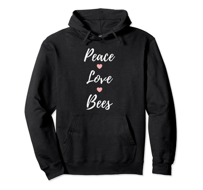 Peace Love Bees Bee Hoodie - Aesthetic Graphic Unisex - T-Shirt, Sweatshirt, Hoodie