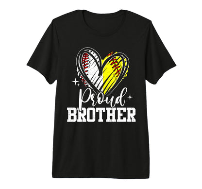 Proud Brother Baseball Softball T-Shirt - Fun Novelty Design for Adults - T-Shirt, Sweatshirt, Hoodie