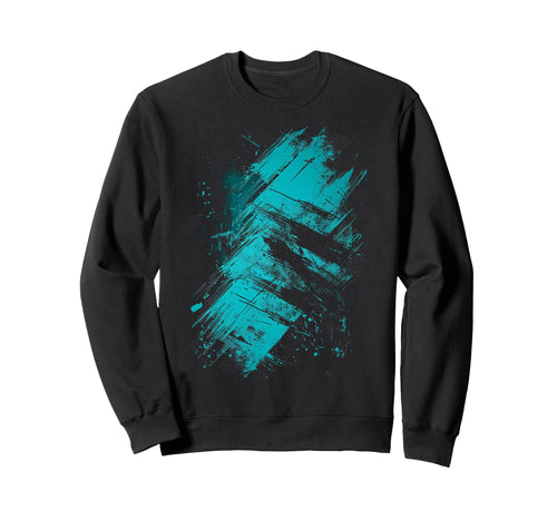 Teal And Black Grunge Sweatshirt - Fun Novelty Design Unisex - T-Shirt, Sweatshirt, Hoodie