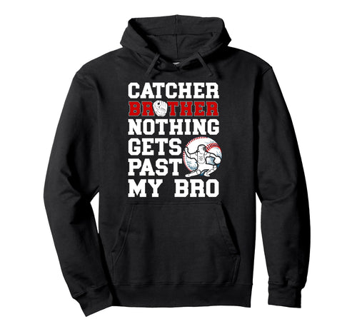 Baseball Catcher Brother Proud Brother Hoodie - Minimalist Print Unisex - T-Shirt, Sweatshirt, Hoodie