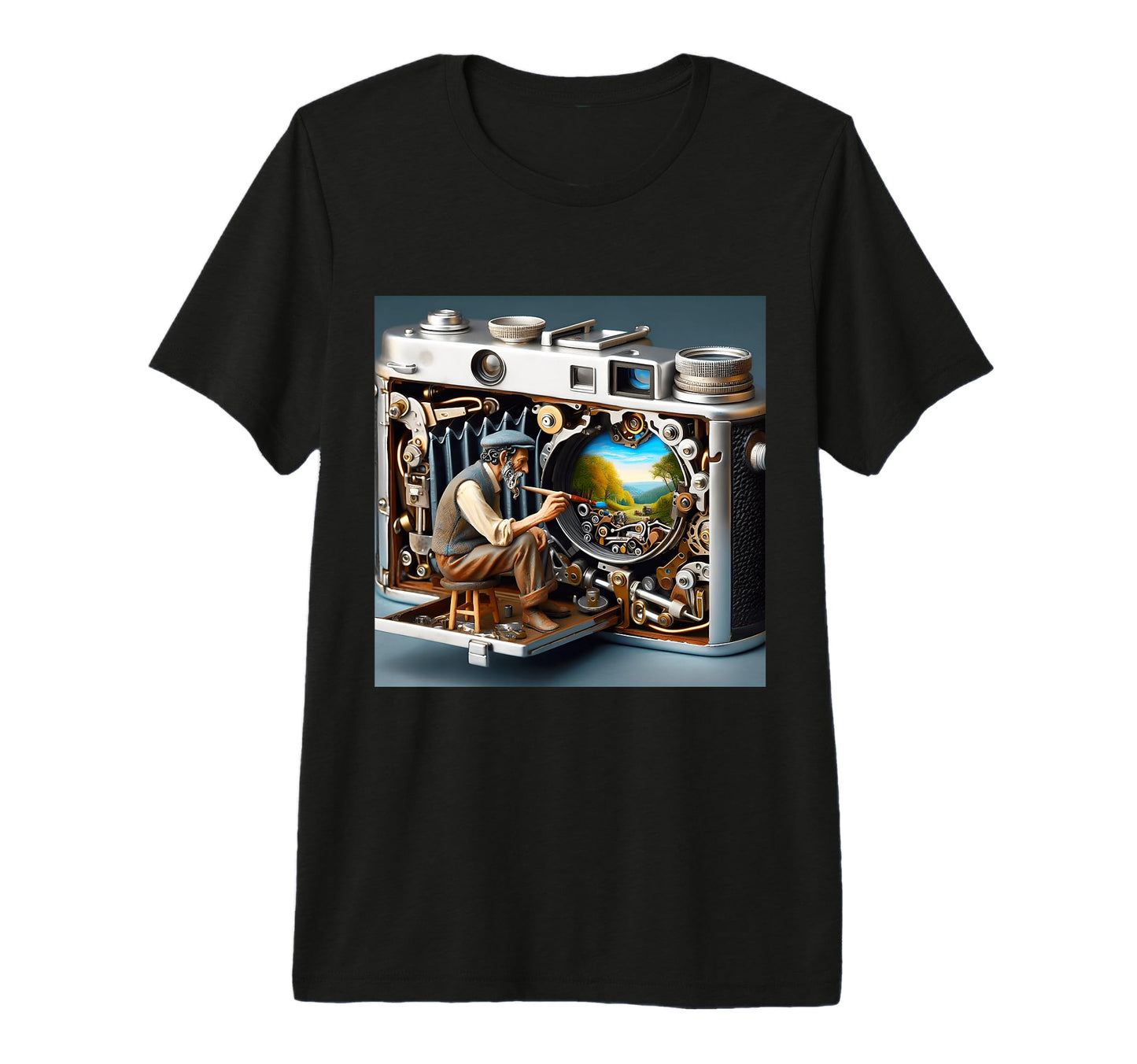 Fantasy Camera Painting Landscape Tri T-Shirt - Novelty Apparel Men Women - T-Shirt, Sweatshirt, Hoodie