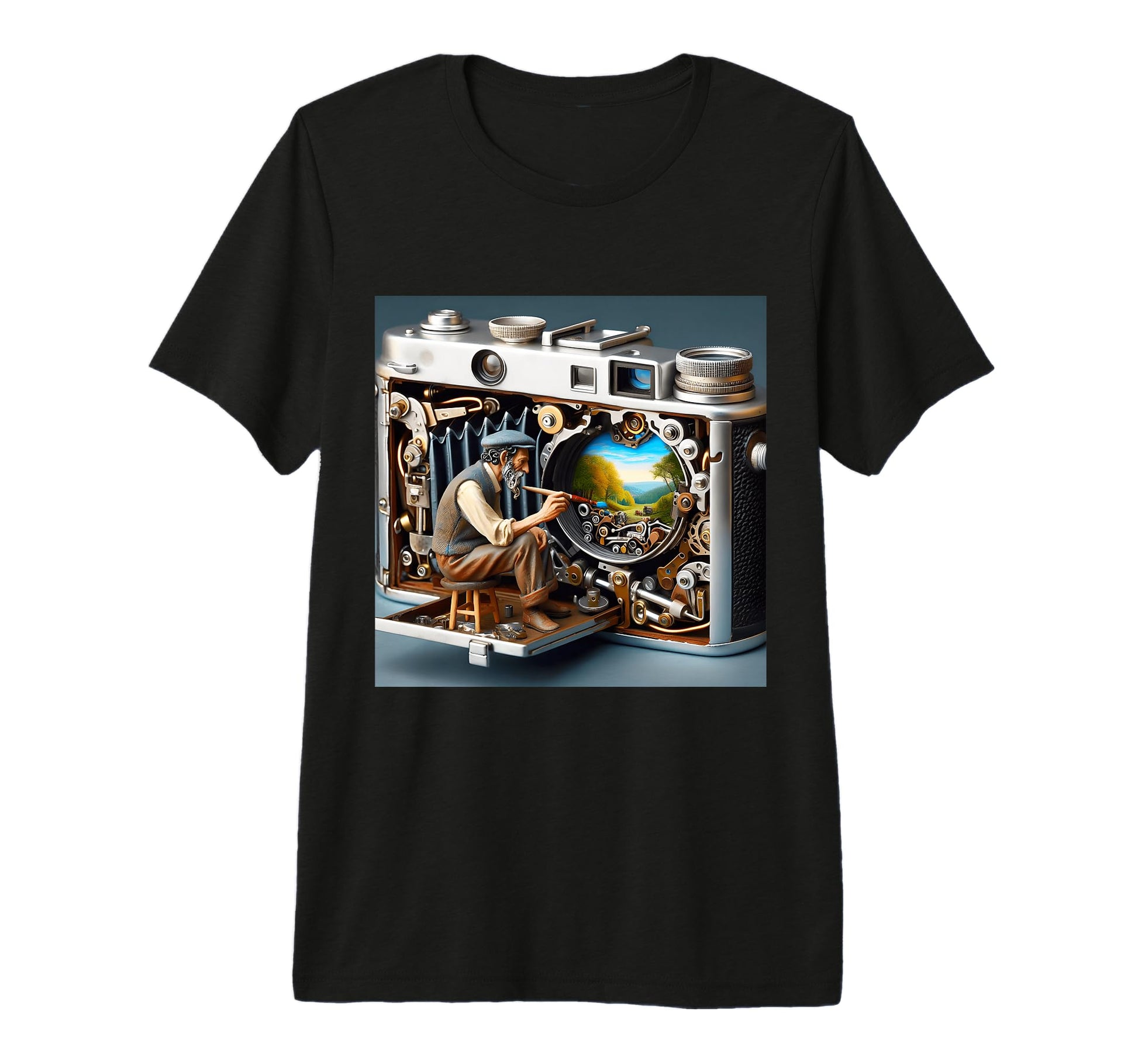 Fantasy Camera Painting Landscape Tri T-Shirt - Novelty Apparel Men Women - T-Shirt, Sweatshirt, Hoodie