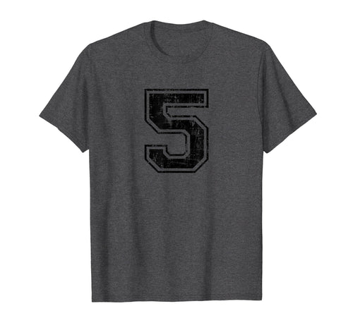 Number 5 Five Varsity Distressed Sport T-Shirt - Streetwear Style Unisex - T-Shirt, Sweatshirt, Hoodie