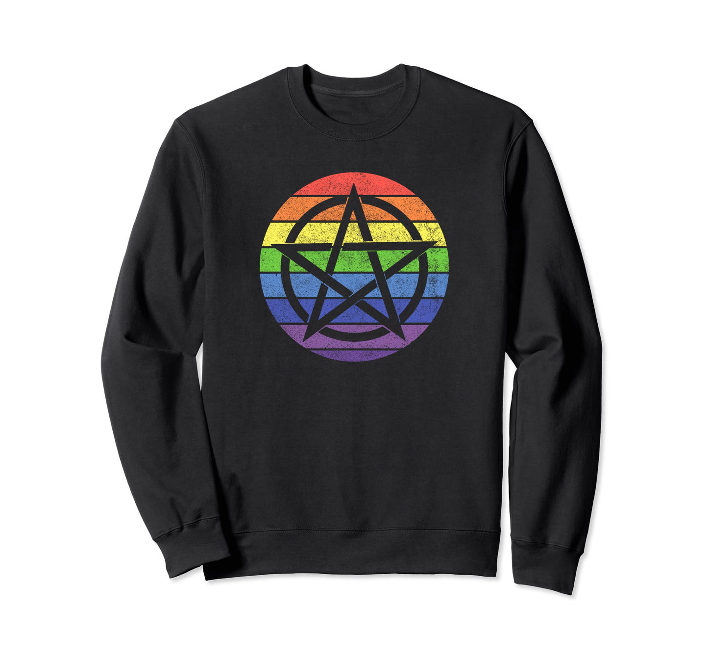 Lgbt Rainbow Pentagram Wiccan Pagan Sweatshirt - Fun Novelty Design Unisex - T-Shirt, Sweatshirt, Hoodie