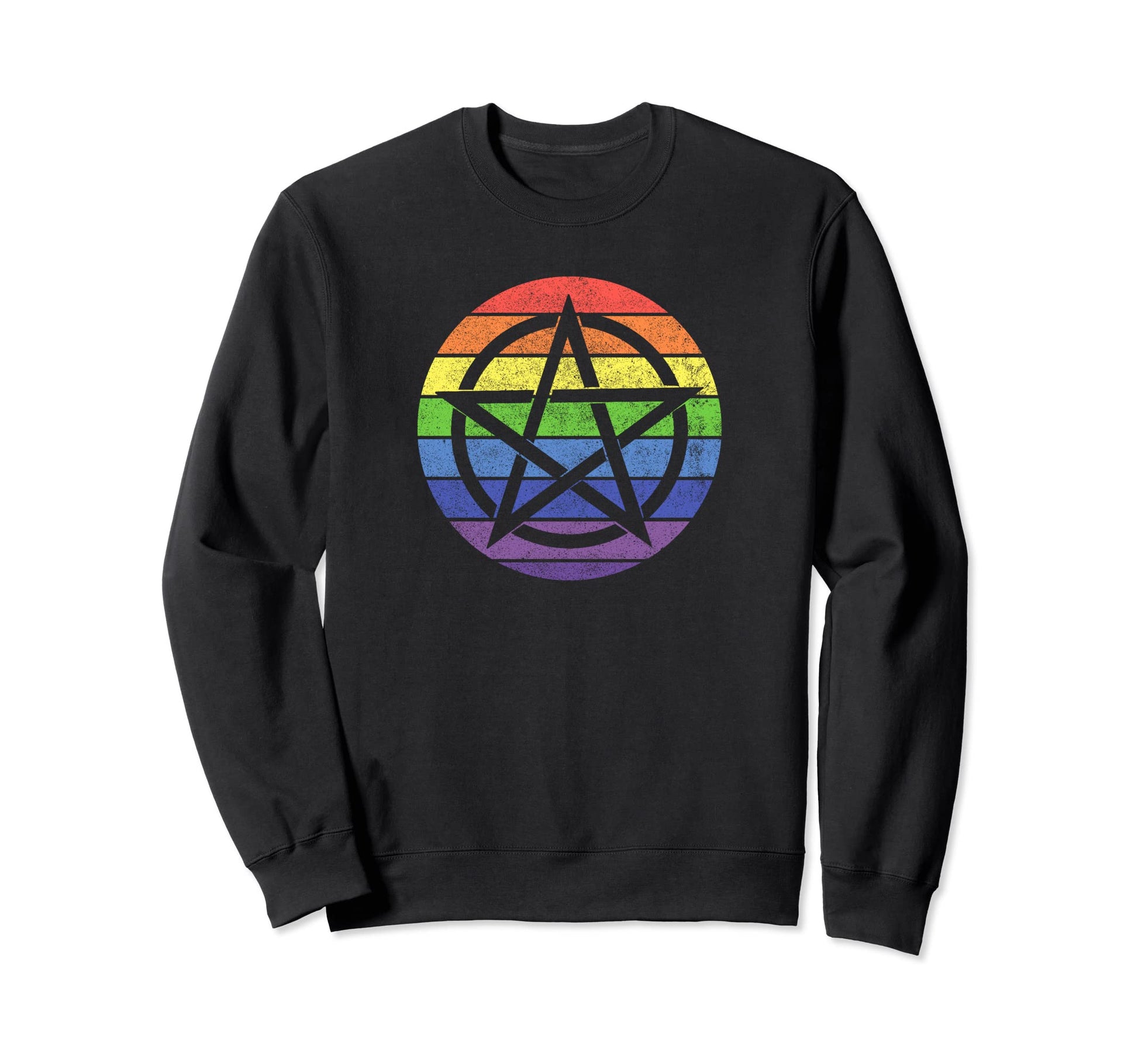 Lgbt Rainbow Pentagram Wiccan Pagan Sweatshirt - Fun Novelty Design Unisex - T-Shirt, Sweatshirt, Hoodie