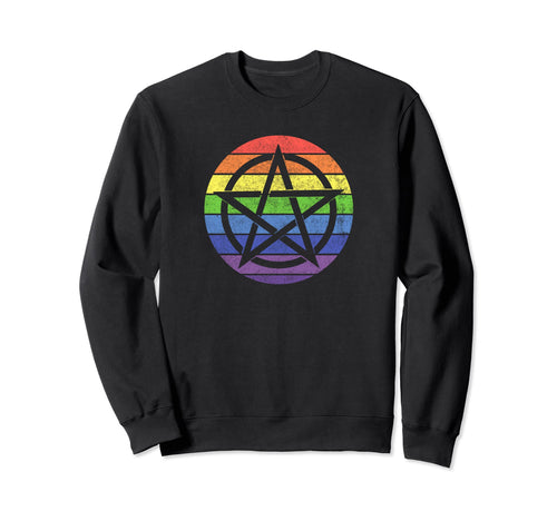 Lgbt Rainbow Pentagram Wiccan Pagan Sweatshirt - Fun Novelty Design Unisex - T-Shirt, Sweatshirt, Hoodie