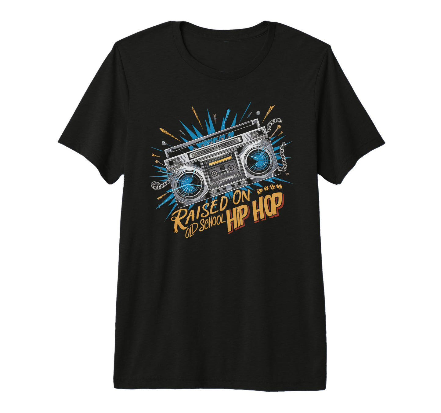 Raised Old School Graffiti Rap Hip T-Shirt - Aesthetic Graphic for Adults - T-Shirt, Sweatshirt, Hoodie