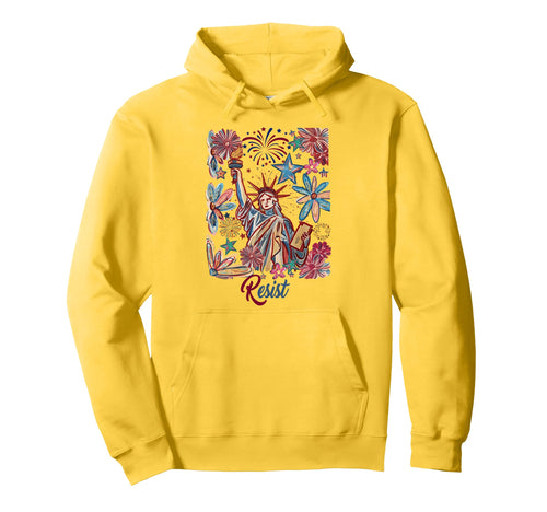 Resist State Liberty Floral Boho America Hoodie - Graphic Print Unisex - T-Shirt, Sweatshirt, Hoodie