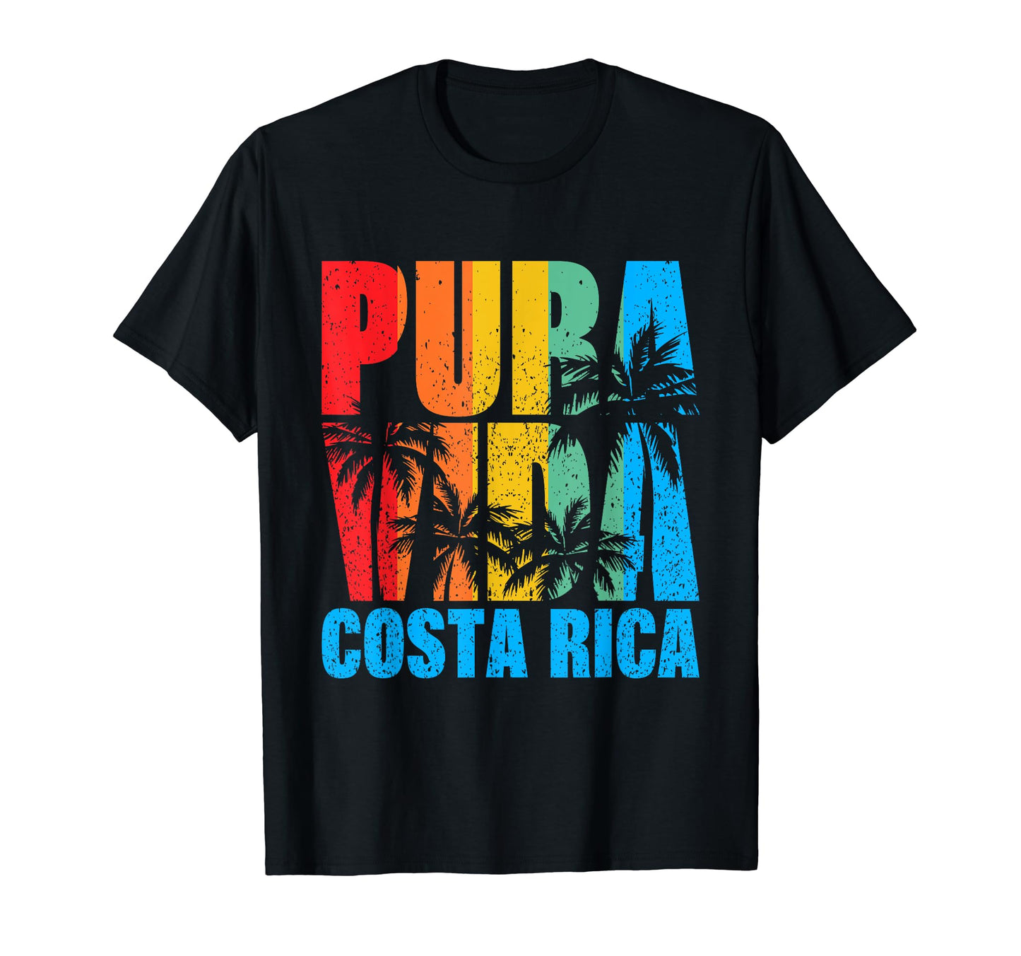 Costa Rica Pura Vida Rainbow Pura T-Shirt - Casual Everyday Wear Unisex - T-Shirt, Sweatshirt, Hoodie