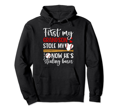 Hes Stealing Bases Baseball Grandma Hoodie - Aesthetic Graphic Unisex - T-Shirt, Sweatshirt, Hoodie