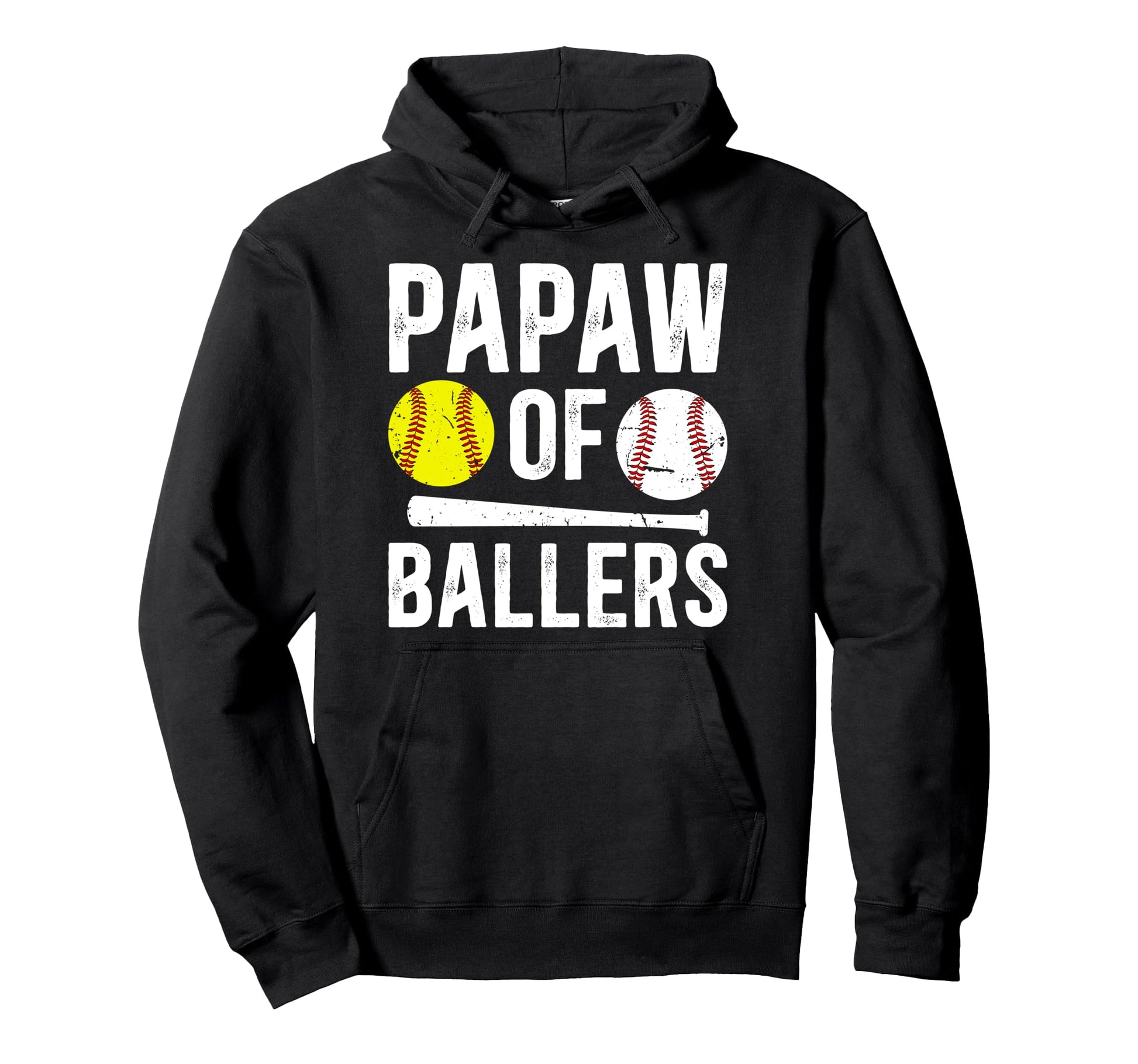 Papaw Ballers Proud Baseball Hoodie - Fun Novelty Design Men Women - T-Shirt, Sweatshirt, Hoodie