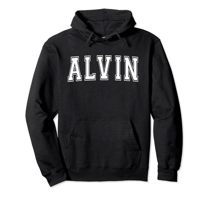 Alvin Tx Texas Usa Sports Varsity Hoodie - Novelty Apparel for Adults - T-Shirt, Sweatshirt, Hoodie