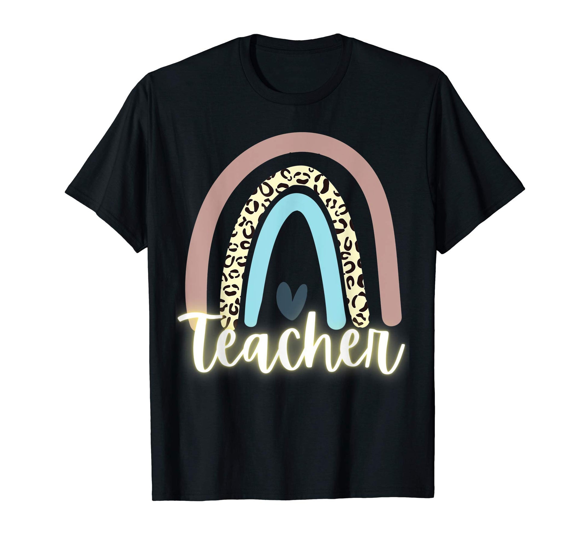 Teacher Rainbow Leopard Animal Heart T-Shirt - Streetwear Style Unisex - T-Shirt, Sweatshirt, Hoodie