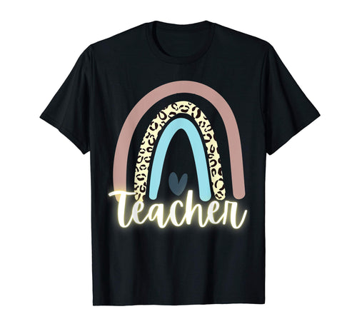 Teacher Rainbow Leopard Animal Heart T-Shirt - Streetwear Style Unisex - T-Shirt, Sweatshirt, Hoodie