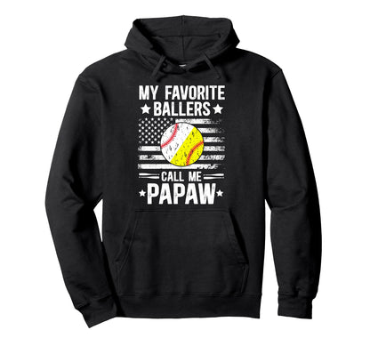 My Favorite Ballers Call Me Baseball Hoodie - Graphic Print for Adults - T-Shirt, Sweatshirt, Hoodie