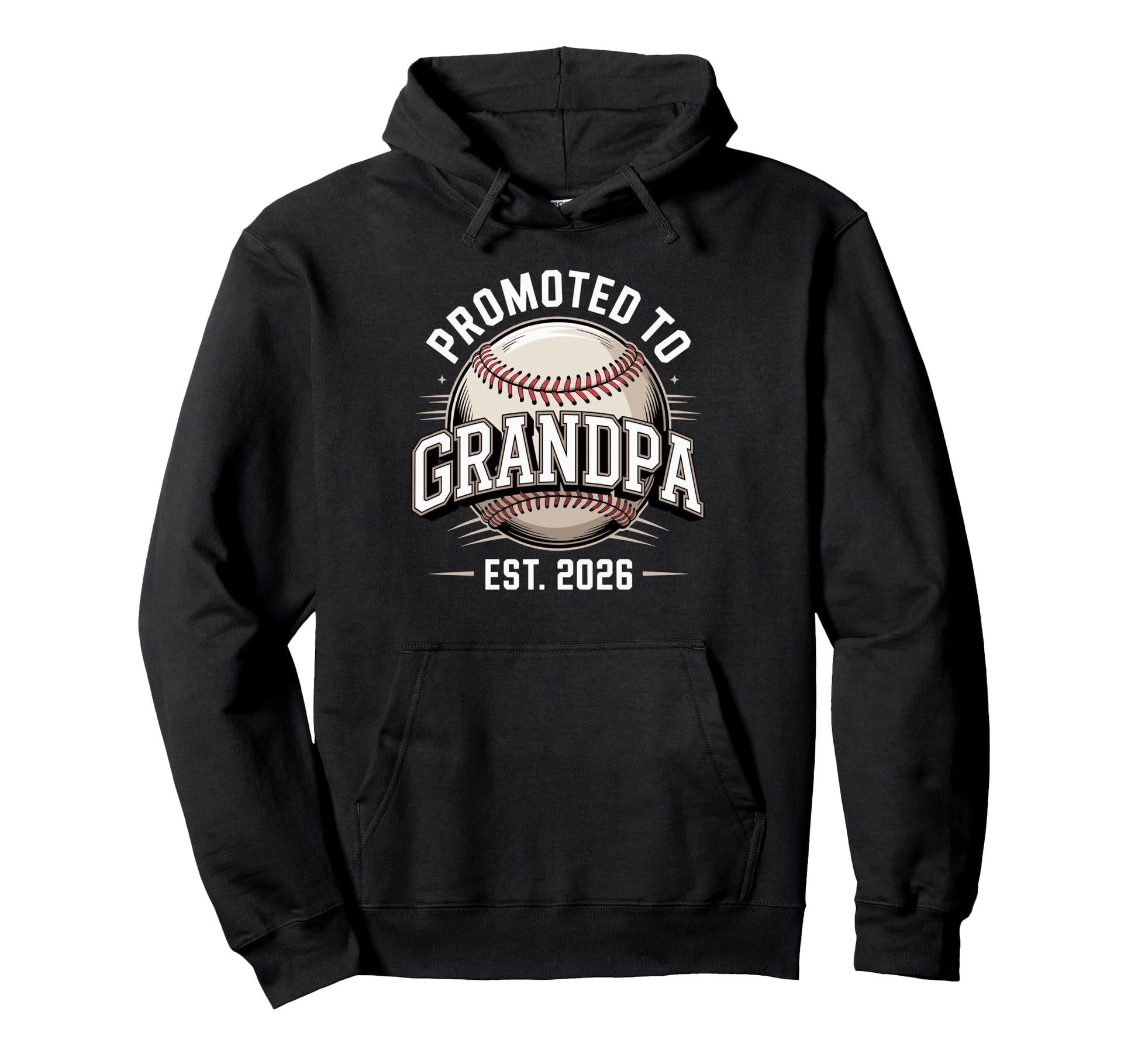 Promoted To Grandpa Est 2026 Baseball Hoodie - Unique Graphic Men Women - T-Shirt, Sweatshirt, Hoodie