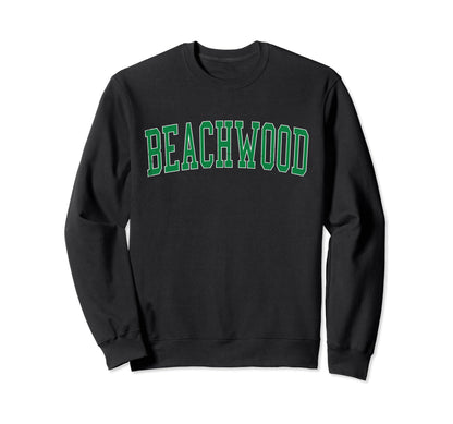 Beachwood Nj Distressed Green Sweatshirt - Minimalist Print Men Women - T-Shirt, Sweatshirt, Hoodie