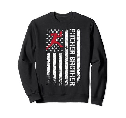 Baseball Pitcher Brother Baseball Sweatshirt - Trendy Graphic Unisex - T-Shirt, Sweatshirt, Hoodie