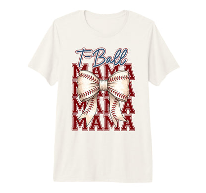 T Ball Mama Baseball Mom Coquette Bow T-Shirt - Trendy Graphic Unisex - T-Shirt, Sweatshirt, Hoodie