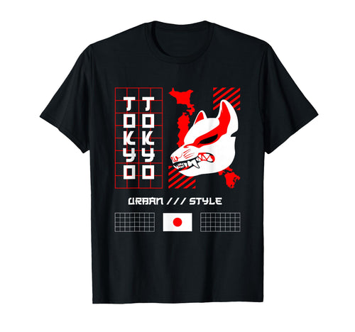 Tokyo Kitsune Japan Anime Aesthetic T-Shirt - Minimalist Print Men Women - T-Shirt, Sweatshirt, Hoodie
