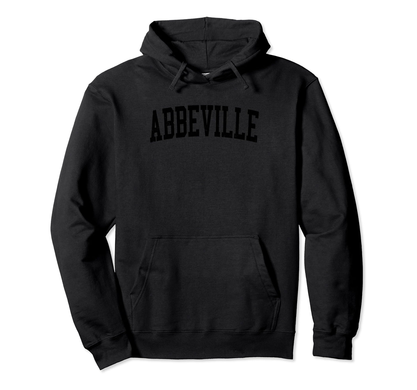 Abbeville La Distressed Black Varsity Hoodie - Streetwear Style for Adults - T-Shirt, Sweatshirt, Hoodie