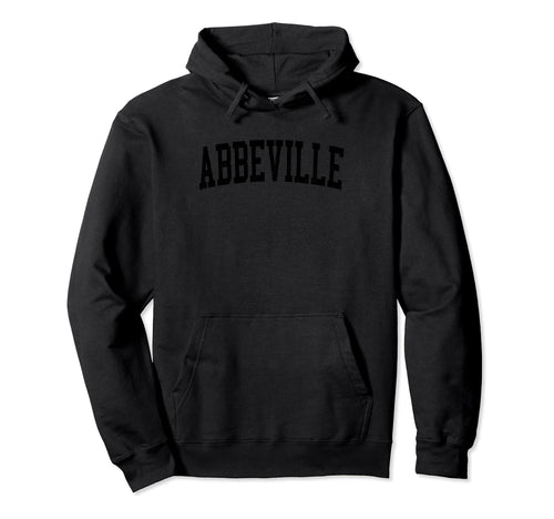 Abbeville La Distressed Black Varsity Hoodie - Streetwear Style for Adults - T-Shirt, Sweatshirt, Hoodie