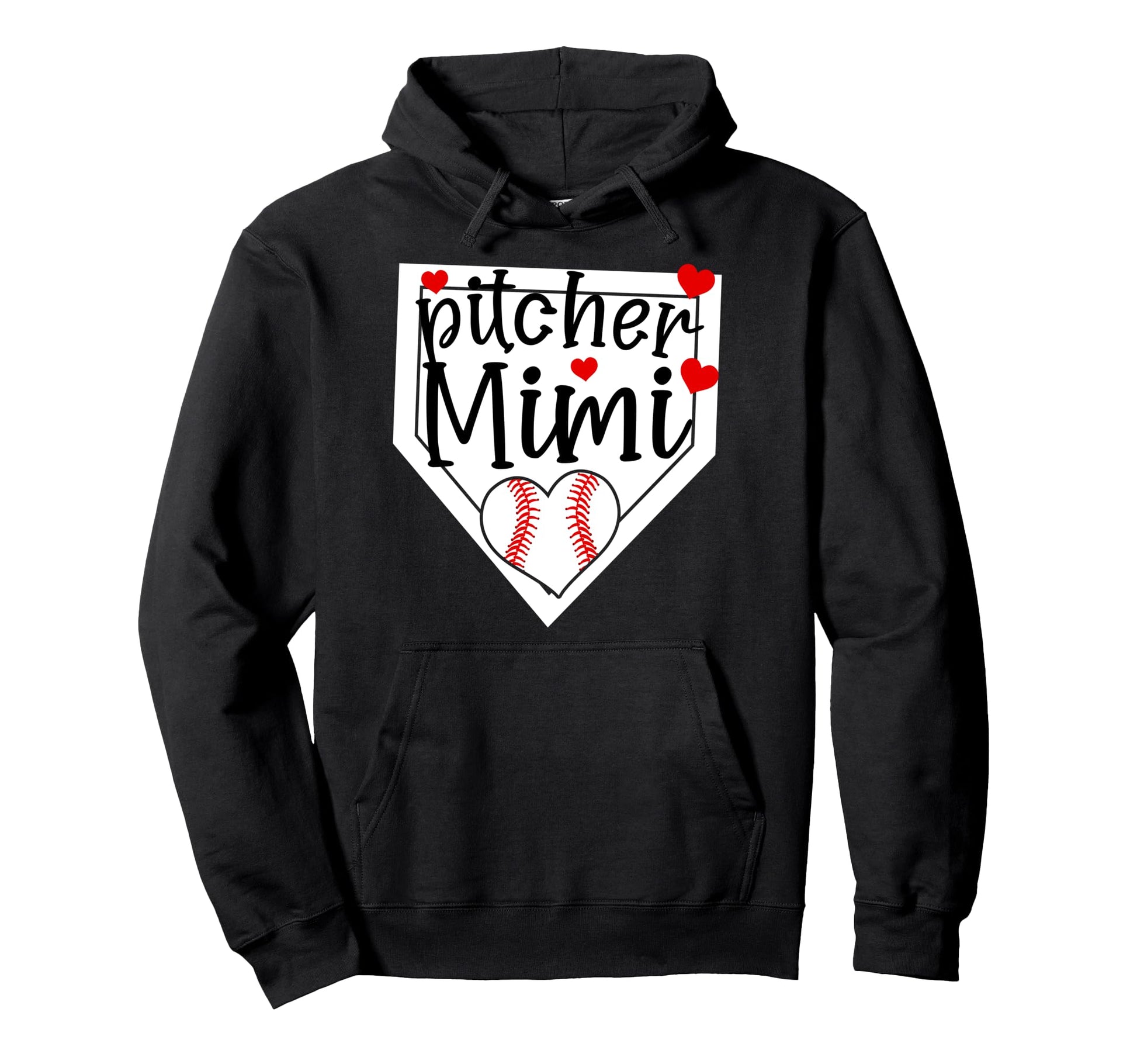Baseball Pitcher Mimi Grandma Mimi Baseball Hoodie - Graphic Print Unisex - T-Shirt, Sweatshirt, Hoodie