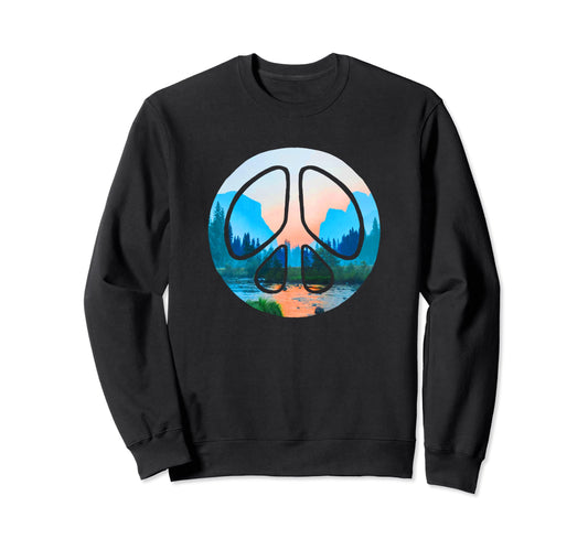 Yosemite National Park Peace Sign Sweatshirt - Minimalist Print for Adults - T-Shirt, Sweatshirt, Hoodie