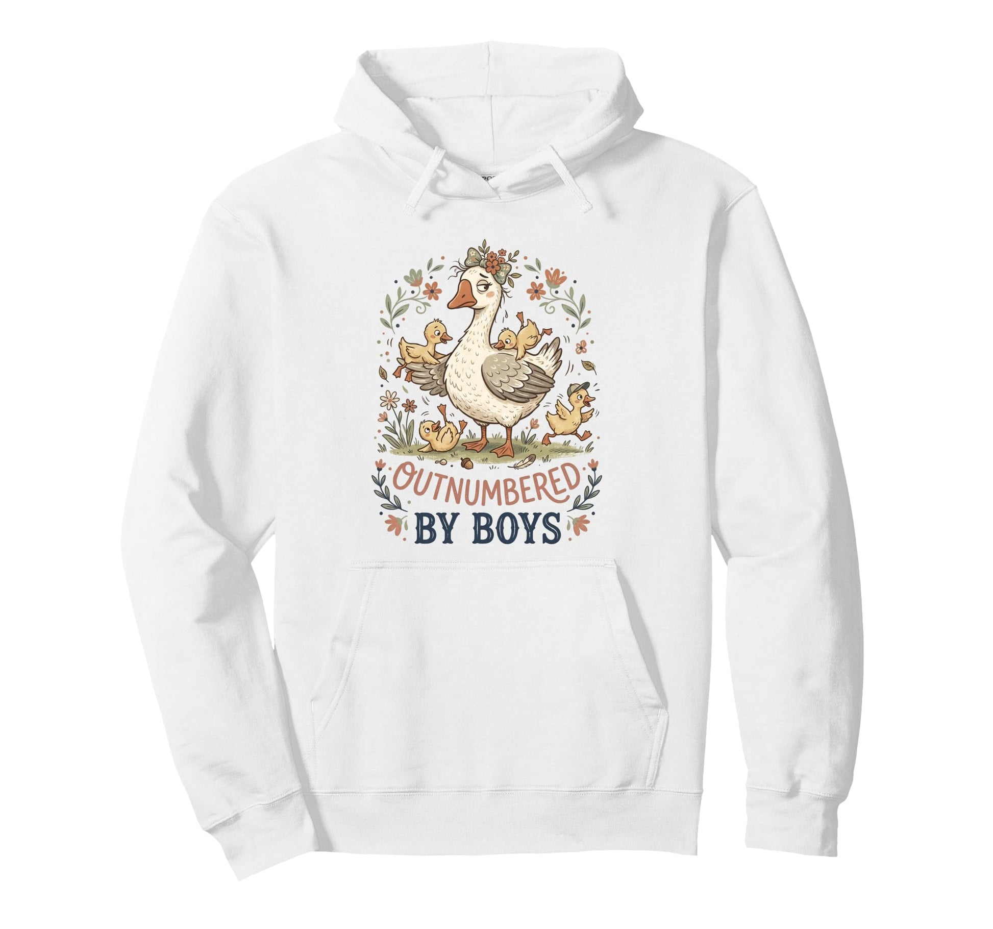 Mothers Day Outnumbered Funny Goose Hoodie - Aesthetic Graphic for Adults - T-Shirt, Sweatshirt, Hoodie