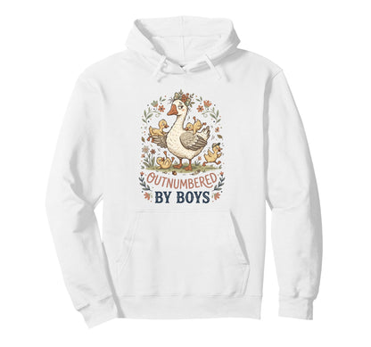 Mothers Day Outnumbered Funny Goose Hoodie - Aesthetic Graphic for Adults - T-Shirt, Sweatshirt, Hoodie