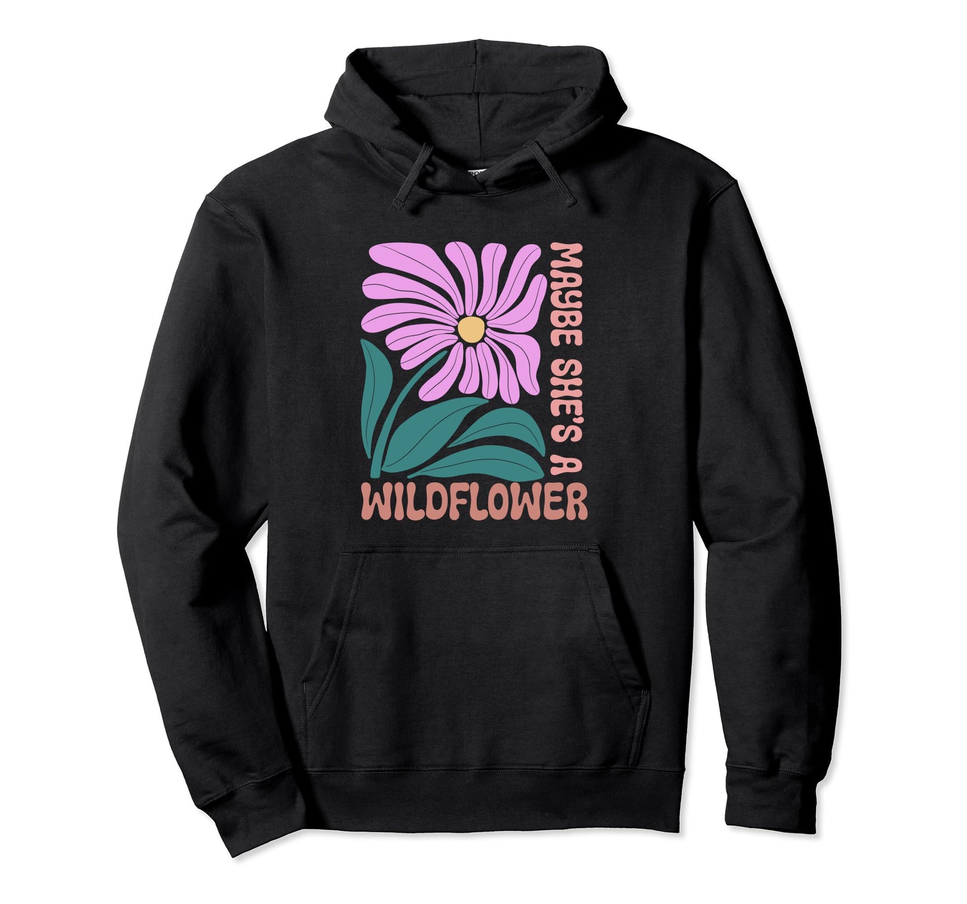 Boho Minimalistic Maybe Shes Wildflower Hoodie - Graphic Print Men Women - T-Shirt, Sweatshirt, Hoodie