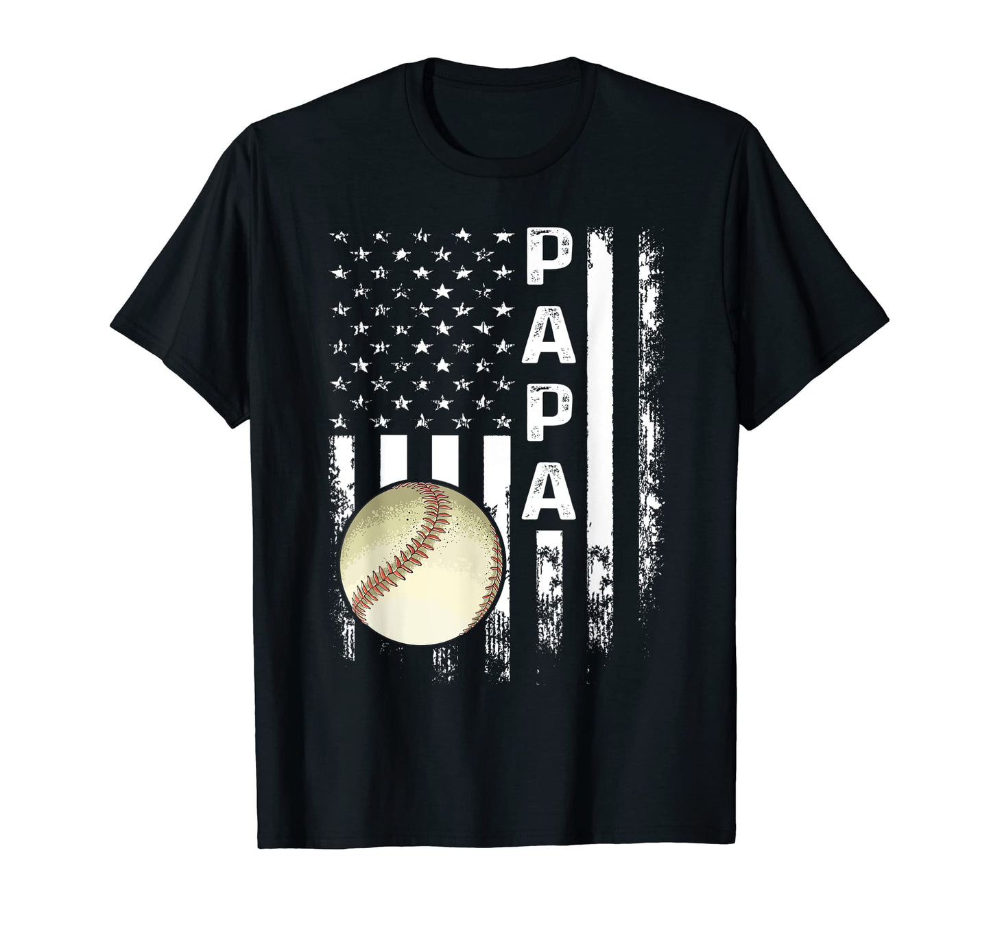 Baseball Papa American Flag T-Shirt - Streetwear Style for Adults - T-Shirt, Sweatshirt, Hoodie