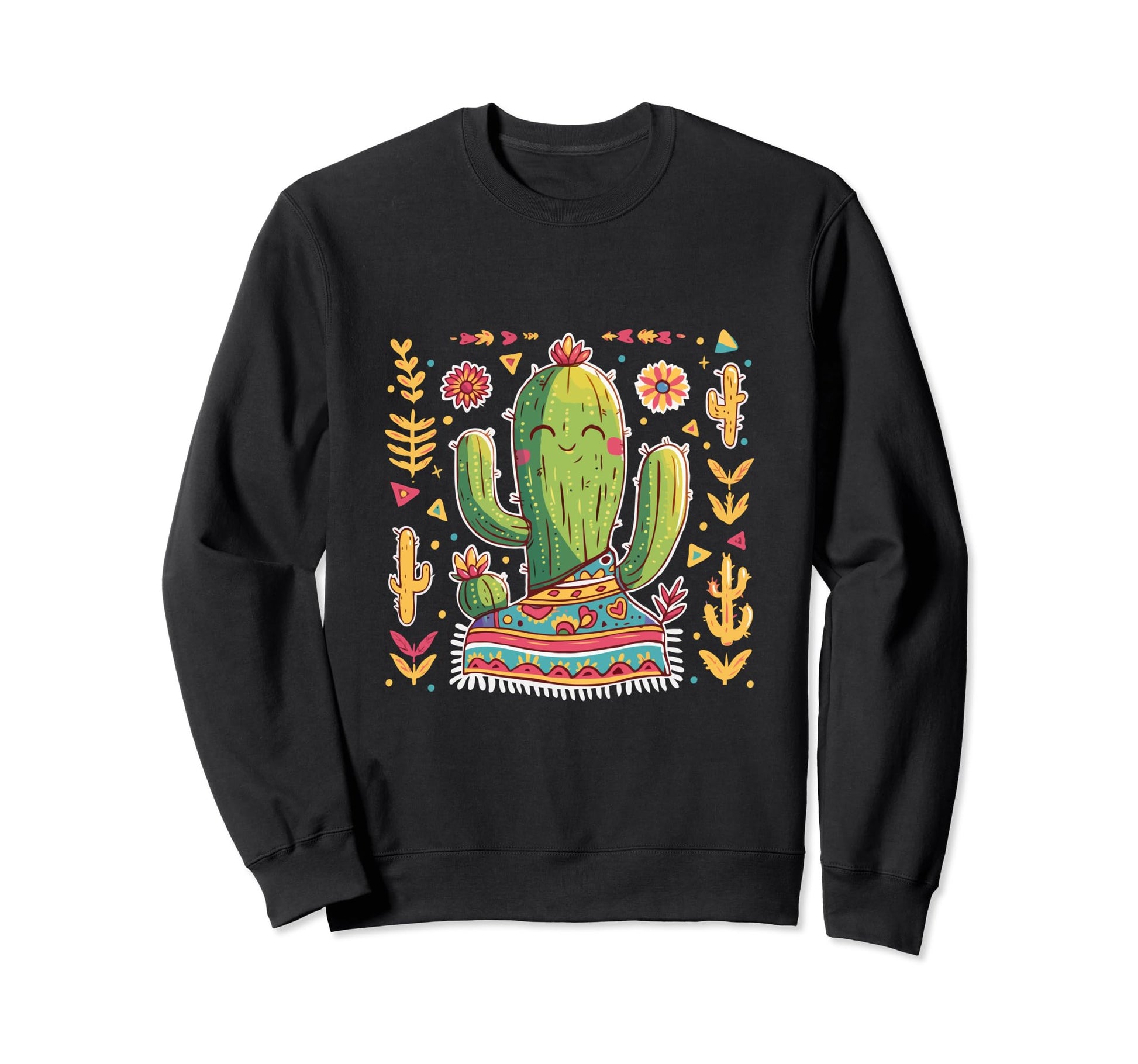 Cactus Serape Succulent Plant Sweatshirt - Casual Everyday Wear for Adults - T-Shirt, Sweatshirt, Hoodie