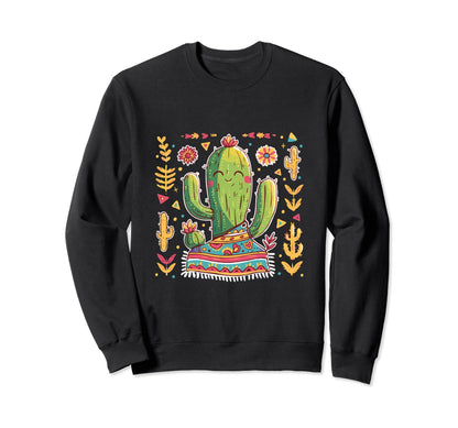 Cactus Serape Succulent Plant Sweatshirt - Casual Everyday Wear for Adults - T-Shirt, Sweatshirt, Hoodie