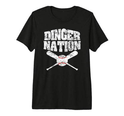 Dinger Nation Funny Baseball Tri Blend T-Shirt - Novelty Apparel Unisex - T-Shirt, Sweatshirt, Hoodie