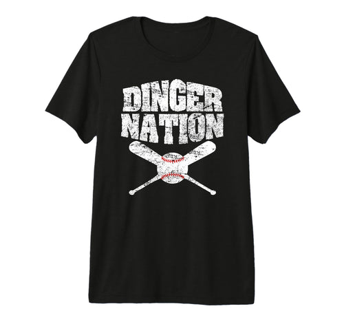 Dinger Nation Funny Baseball Tri Blend T-Shirt - Novelty Apparel Unisex - T-Shirt, Sweatshirt, Hoodie